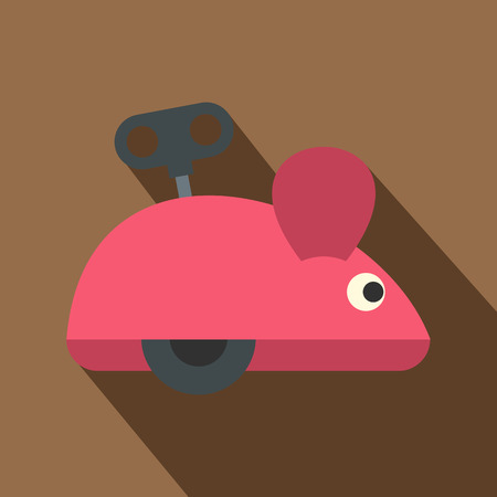 Clockwork mouse icon, flat styleのイラスト素材