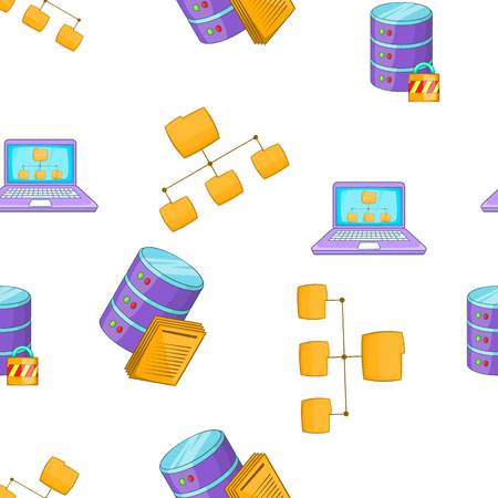 Computer setup pattern, cartoon styleのイラスト素材