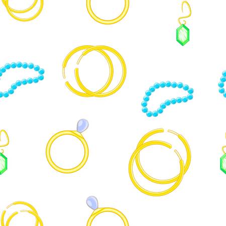 Jewelry for women pattern, cartoon styleのイラスト素材