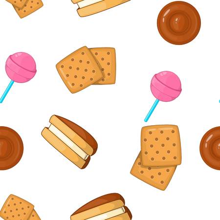 Sweet food pattern, cartoon styleのイラスト素材