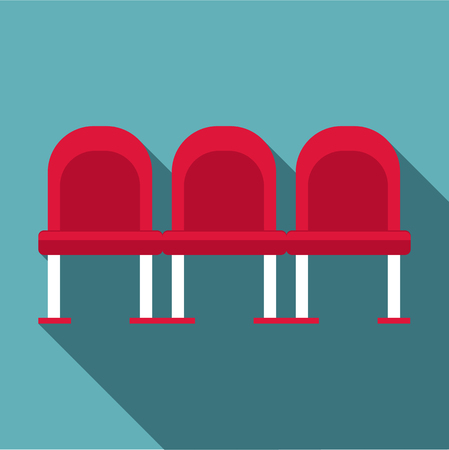 Chairs at airport icon, flat styleのイラスト素材