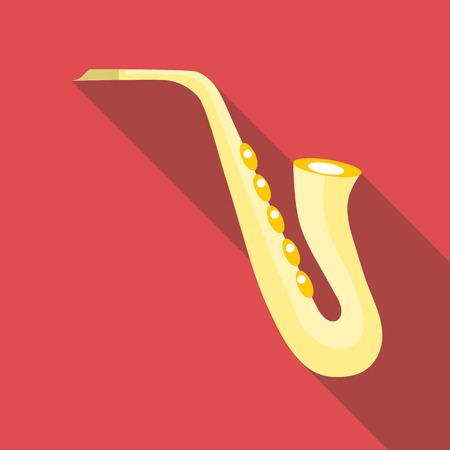Saxophone icon, flat styleのイラスト素材