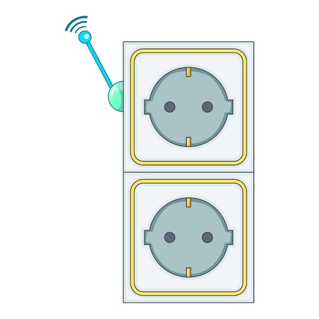 Smart power socket icon. Cartoon illustration of smart power socket vector icon for web