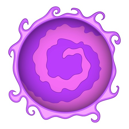 Purple planet icon. Cartoon illustration of purple planet vector icon for webのイラスト素材