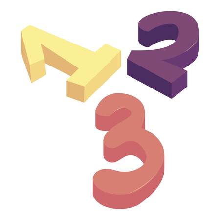One two three numbers icon. Cartoon illustration of one two three numbers vector icon for webのイラスト素材