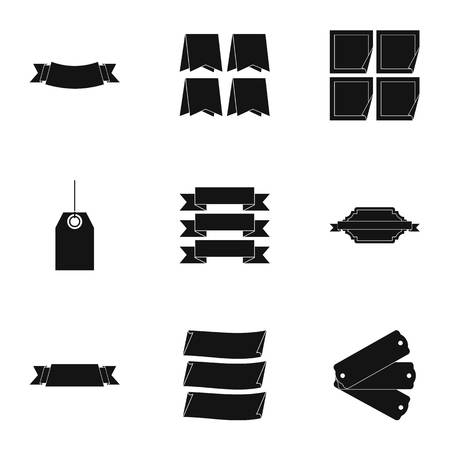 Sticker icons set. Simple illustration of 9 sticker vector icons for webのイラスト素材