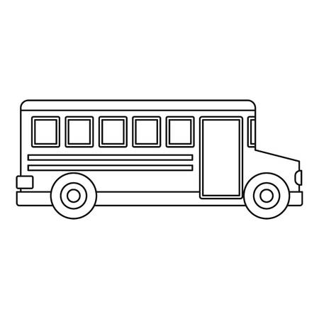 School bus icon. Outline illustration of school bus vector icon for webのイラスト素材