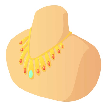 Beautiful necklace icon, cartoon styleのイラスト素材
