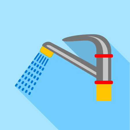 Water faucet icon, flat styleのイラスト素材