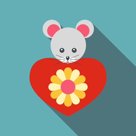Mouse toy icon, flat styleのイラスト素材