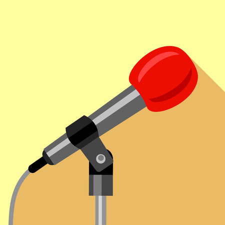 Microphone icon, flat styleのイラスト素材