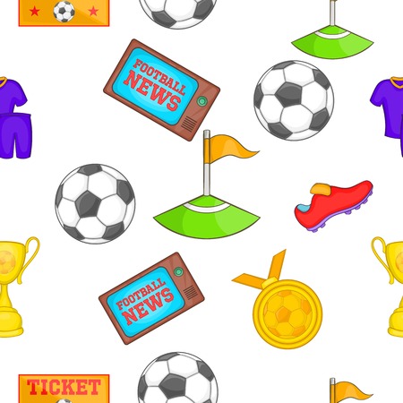 Football pattern, cartoon styleのイラスト素材