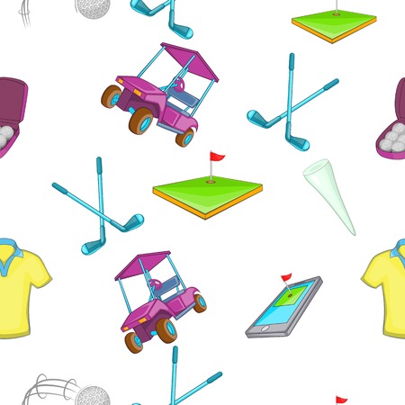 Golf pattern, cartoon styleのイラスト素材