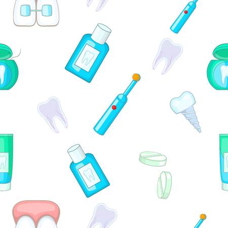Dental treatment pattern, cartoon styleのイラスト素材