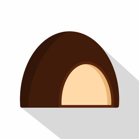 Chocolate souffle icon, flat styleのイラスト素材