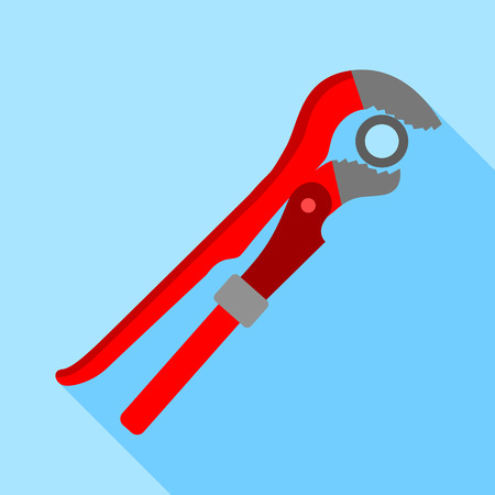 Pipe or monkey wrench icon. Flat illustration of pipe or monkey wrench vector icon for web designの写真素材