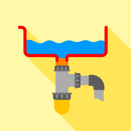 Bathroom siphon icon. Flat illustration of bathroom siphon vector icon for web designの写真素材