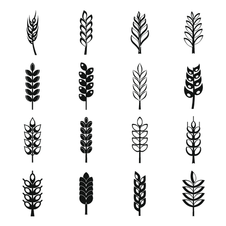 Ear corn icons set, simple styleのイラスト素材