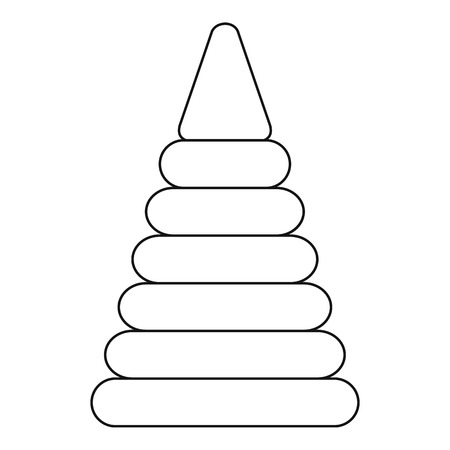 Pyramid toy icon, outline styleのイラスト素材