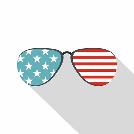 American glasses icon , flat styleのイラスト素材