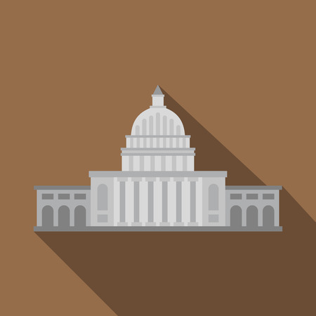 White house icon. Flat illustration of white house vector icon for webのイラスト素材