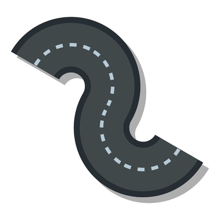 Zigzag road icon. Flat illustration of zigzag road vector icon for webのイラスト素材
