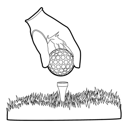 Golf ball icon, outline styleのイラスト素材
