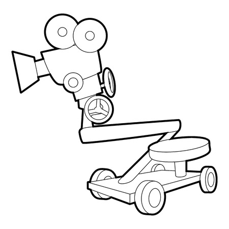 Camera up icon, outline styleのイラスト素材