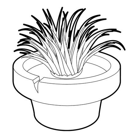 Home plant icon, outline styleのイラスト素材