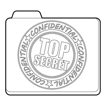 Top secret icon, outline styleのイラスト素材