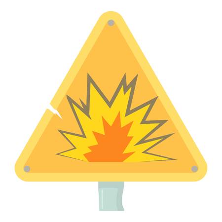 Danger sign icon, cartoon styleのイラスト素材
