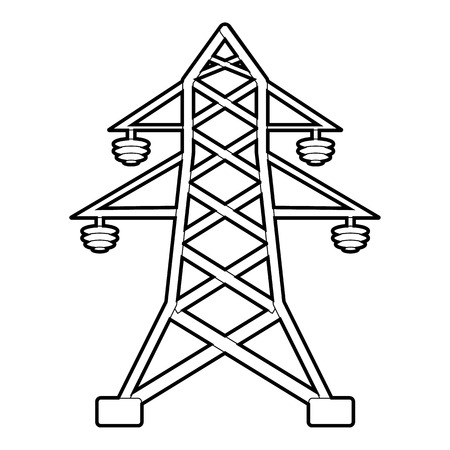 Electric pole icon, outline styleのイラスト素材