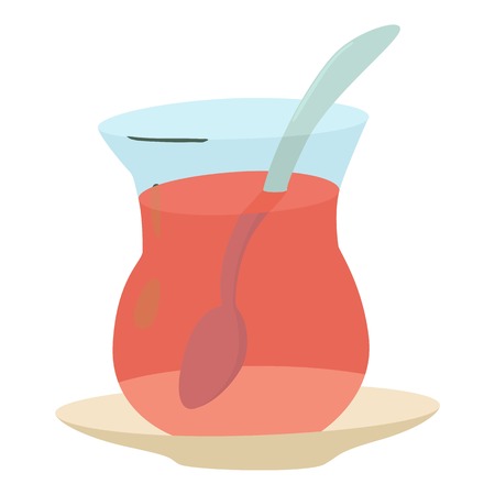 Cold tea icon, cartoon styleのイラスト素材
