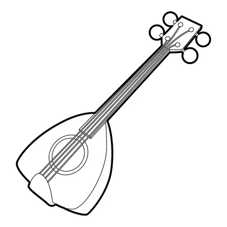 Arabic guitar icon, outline styleのイラスト素材