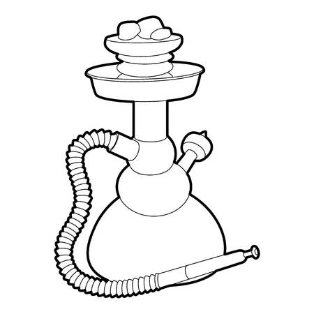 Hookah icon, outline styleのイラスト素材