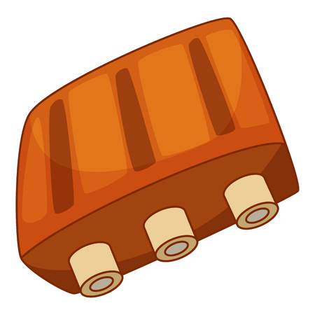 Pork ribs icon, cartoon styleのイラスト素材