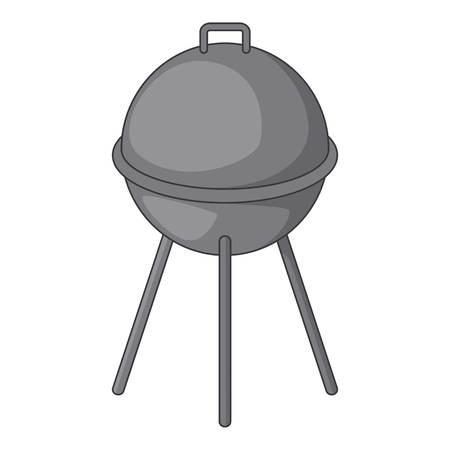 Kettle barbecue grill icon, cartoon styleのイラスト素材