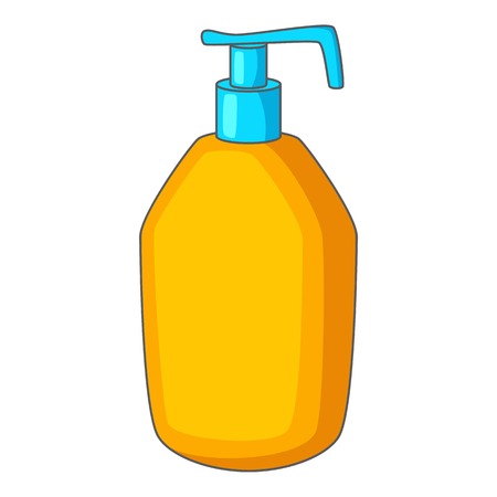 Bottle with liquid soap icon, cartoon styleのイラスト素材