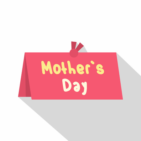 Mother Day greeting card icon, flat styleのイラスト素材