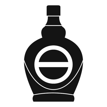 Maple syrup in glass bottle icon, simple styleのイラスト素材