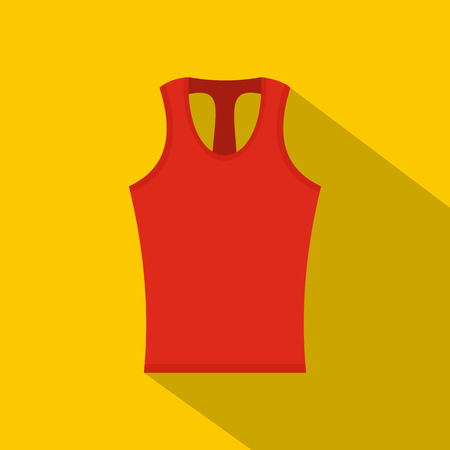 Red sleeveless shirt icon, flat styleのイラスト素材