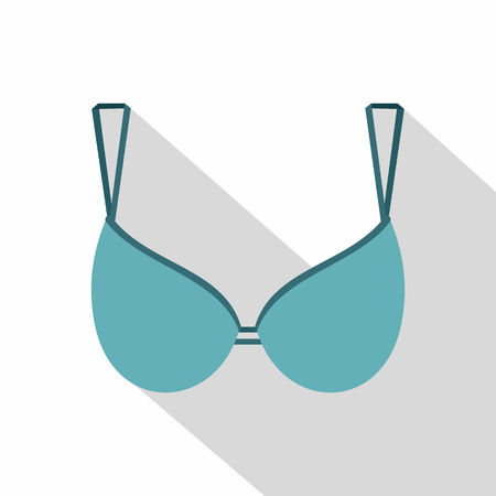 Blue bra icon, flat styleのイラスト素材