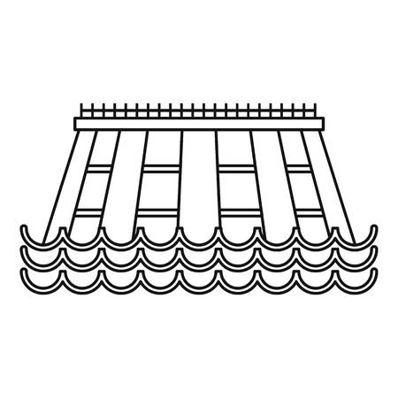 Hydroelectric icon, outline styleのイラスト素材