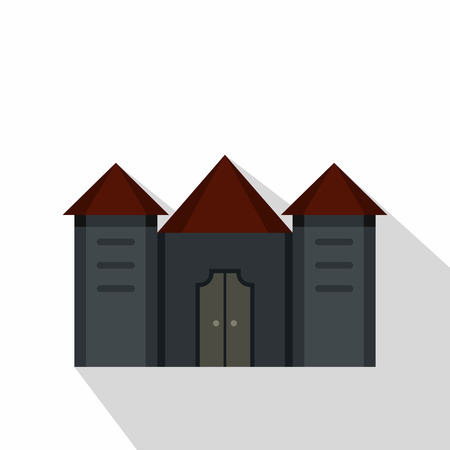 Ancient fortress icon, flat styleのイラスト素材