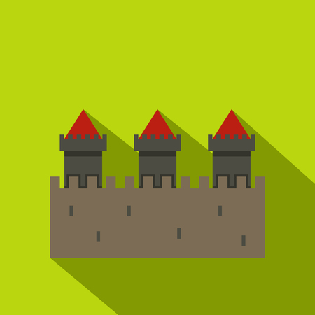 Medieval fortification icon, flat styleのイラスト素材