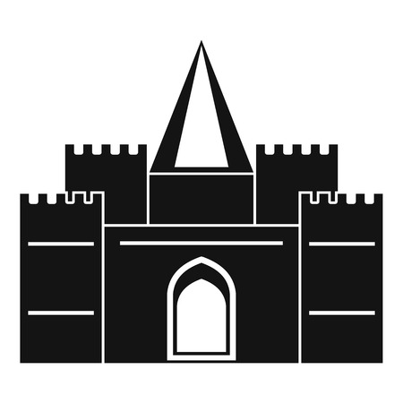 Residential mansion with towers icon, simple styleのイラスト素材