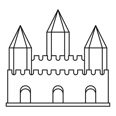 Ancient fort with towers icon, outline styleのイラスト素材
