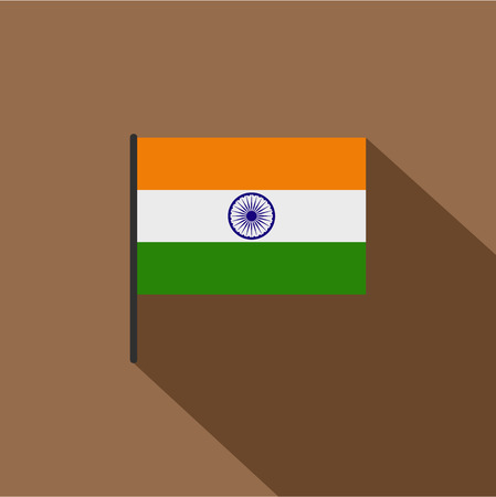 Indian flag icon, flat styleのイラスト素材