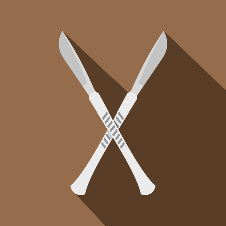 Crossed scalpels icon, flat styleのイラスト素材