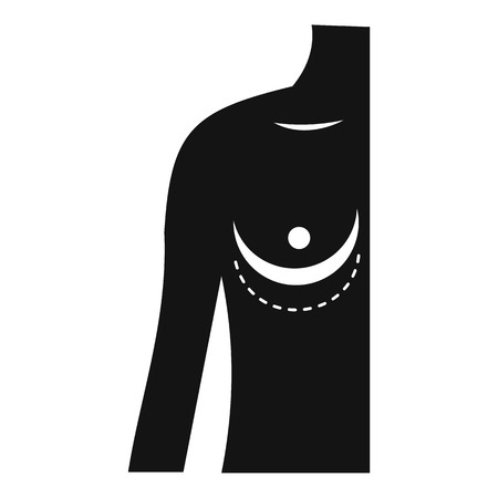 Breast implant surgery. icon, simple styleのイラスト素材